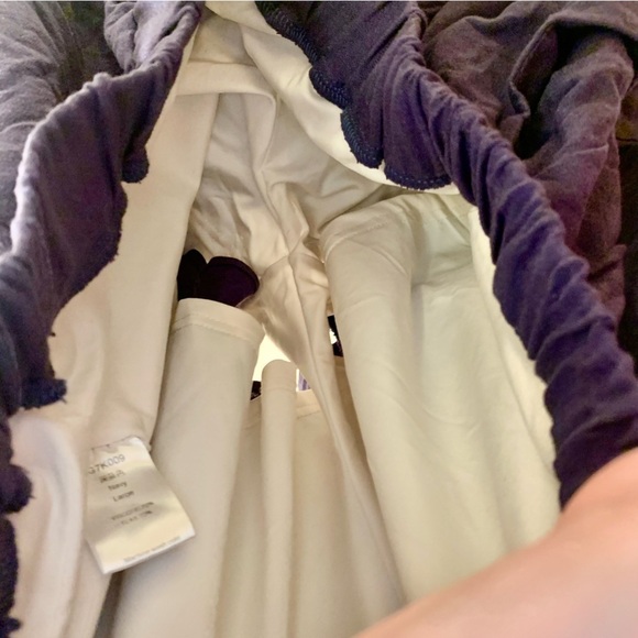 NEW Shorts Large Navy Blue Boho Flowy Elastic Waist Biker Shorts Drawstrings - Picture 7 of 11